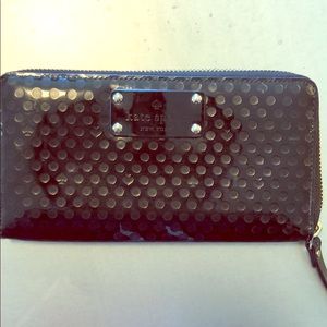 Kate Spade polka dot patent leather wallet